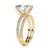 3 CT Cushion Cut Pave Lab-Grown Diamond Bridal Set
