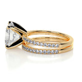 3 CT Cushion Cut Pave Lab-Grown Diamond Bridal Set