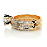 1 CT Round Cut Pave Lab-Grown Diamond Bridal Set