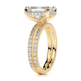 2 CT Radiant Cut Bezel & Pave Lab-Grown Diamond Bridal Set