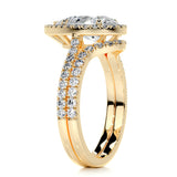 1.5 CT Pear Cut Halo & Pave Lab-Grown Diamond Bridal Set