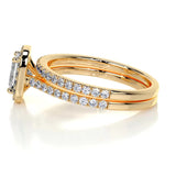 1 CT Radiant Cut Pave Lab-Grown Diamond Bridal Set
