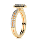 1 CT Radiant Cut Pave Lab-Grown Diamond Bridal Set