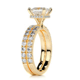 1.5 CT Princess Cut Pave Lab-Grown Diamond Bridal Set