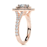 1.5 CT Round Cut Double Halo & Pave Lab-Grown Diamond Engagement Ring