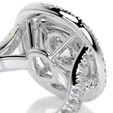 1.5 CT Round Cut Double Halo & Pave Lab-Grown Diamond Engagement Ring