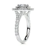 1.5 CT Round Cut Double Halo & Pave Lab-Grown Diamond Engagement Ring