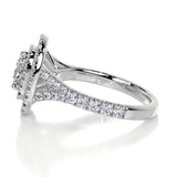 1.5 CT Round Cut Double Halo & Pave Lab-Grown Diamond Engagement Ring