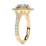 1.5 CT Round Cut Double Halo & Pave Lab-Grown Diamond Engagement Ring