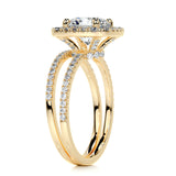 2 CT Round Cut Halo & Pave Lab-Grown Diamond Bridal Set