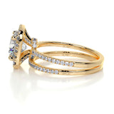 2 CT Round Cut Halo & Pave Lab-Grown Diamond Bridal Set