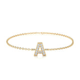 0.3 TCW Round Shaped Lab-Grown Diamond Initial Bracelet
