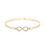 0.25 TCW Round Shaped Lab-Grown Infinity Chained Bracelet