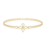 0.02 CT Round Shaped Lab-Grown Diamond Clover Bracelet