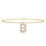 0.15 TCW Round Shaped Lab-Grown Diamond Initial Bracelet