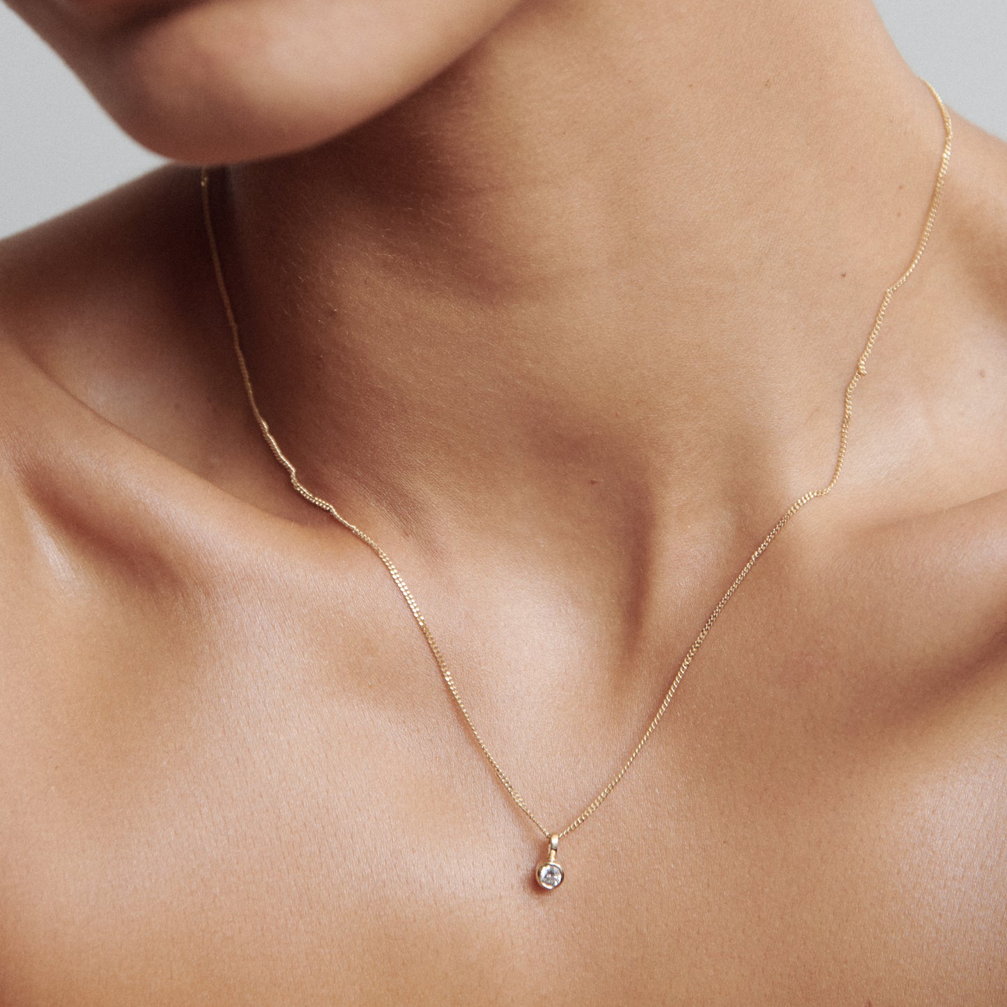 0.2 CT Round Lab-Grown Diamond Bezel Necklace