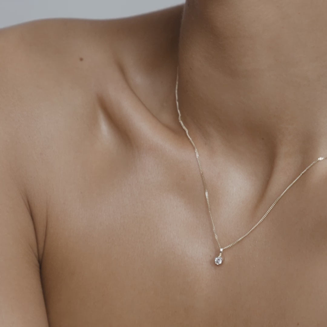 0.2 CT Round Lab-Grown Diamond Bezel Necklace