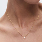 0.15 CT Oval Lab-Grown Diamond Solitaire Necklace