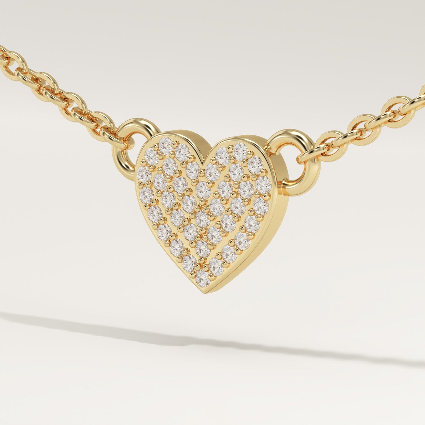 0.14 TCW Round Lab-Grown Diamond Heart Shaped Charm Necklace