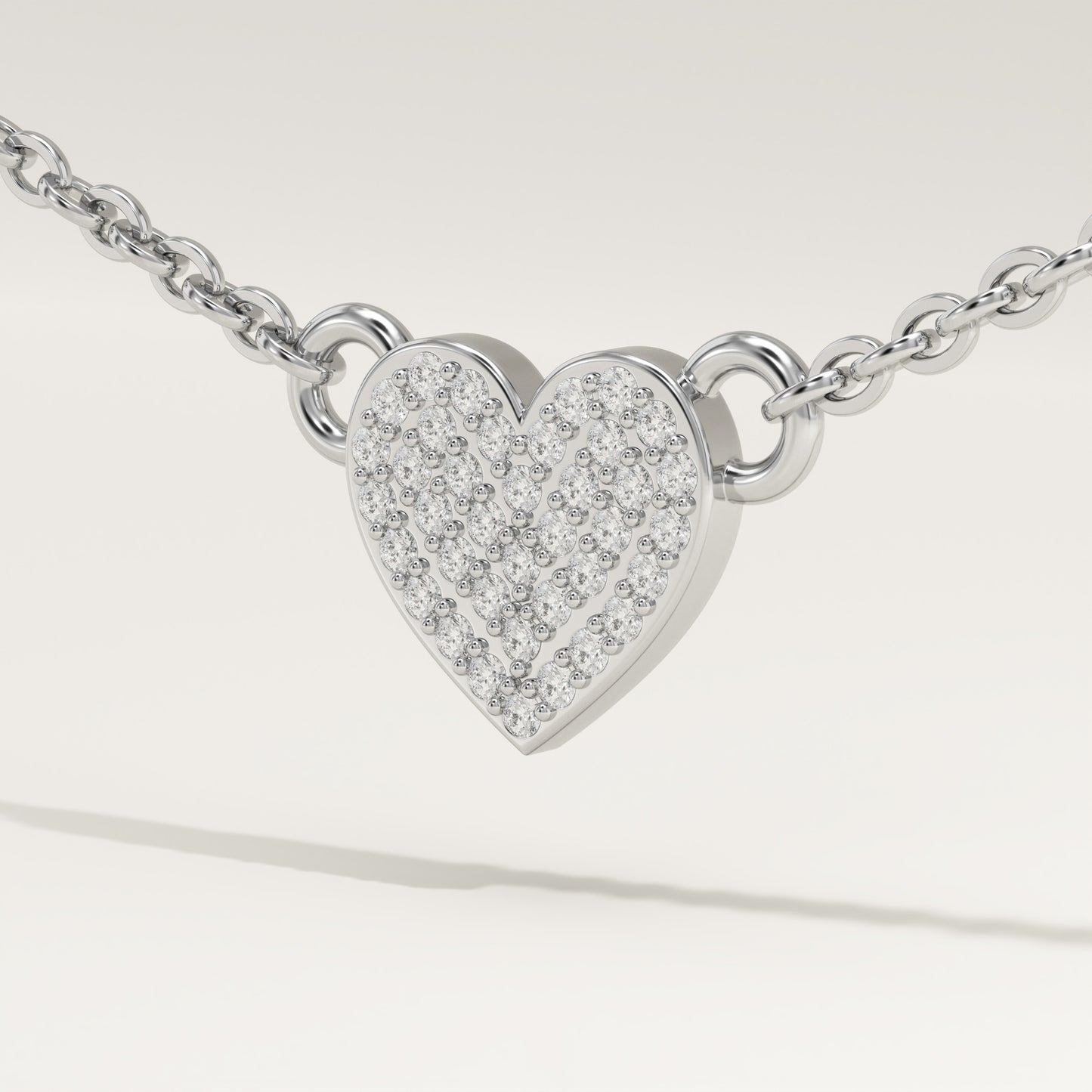 0.14 TCW Round Lab-Grown Diamond Heart Shaped Charm Necklace