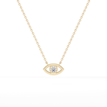 0.08 TCW Round Lab-Grown Diamond Evil Eye Charm Necklace 2