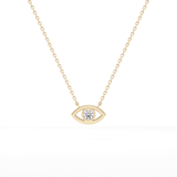 0.08 TCW Round Lab-Grown Diamond Evil Eye Charm Necklace 2