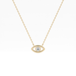 0.08 TCW Round Lab-Grown Diamond Evil Eye Charm Necklace 1