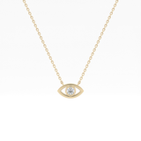 0.08 TCW Round Lab-Grown Diamond Evil Eye Charm Necklace 1