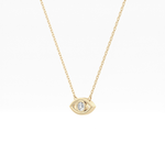 0.08 TCW Round Lab-Grown Diamond Evil Eye Charm Necklace 3