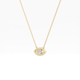 0.08 TCW Round Lab-Grown Diamond Evil Eye Charm Necklace 3