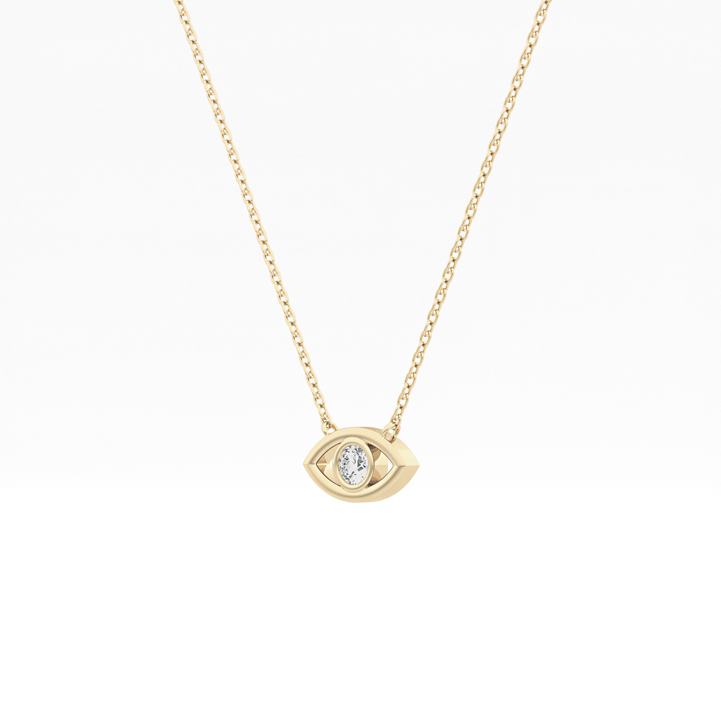 0.08 TCW Round Lab-Grown Diamond Evil Eye Charm Necklace 3
