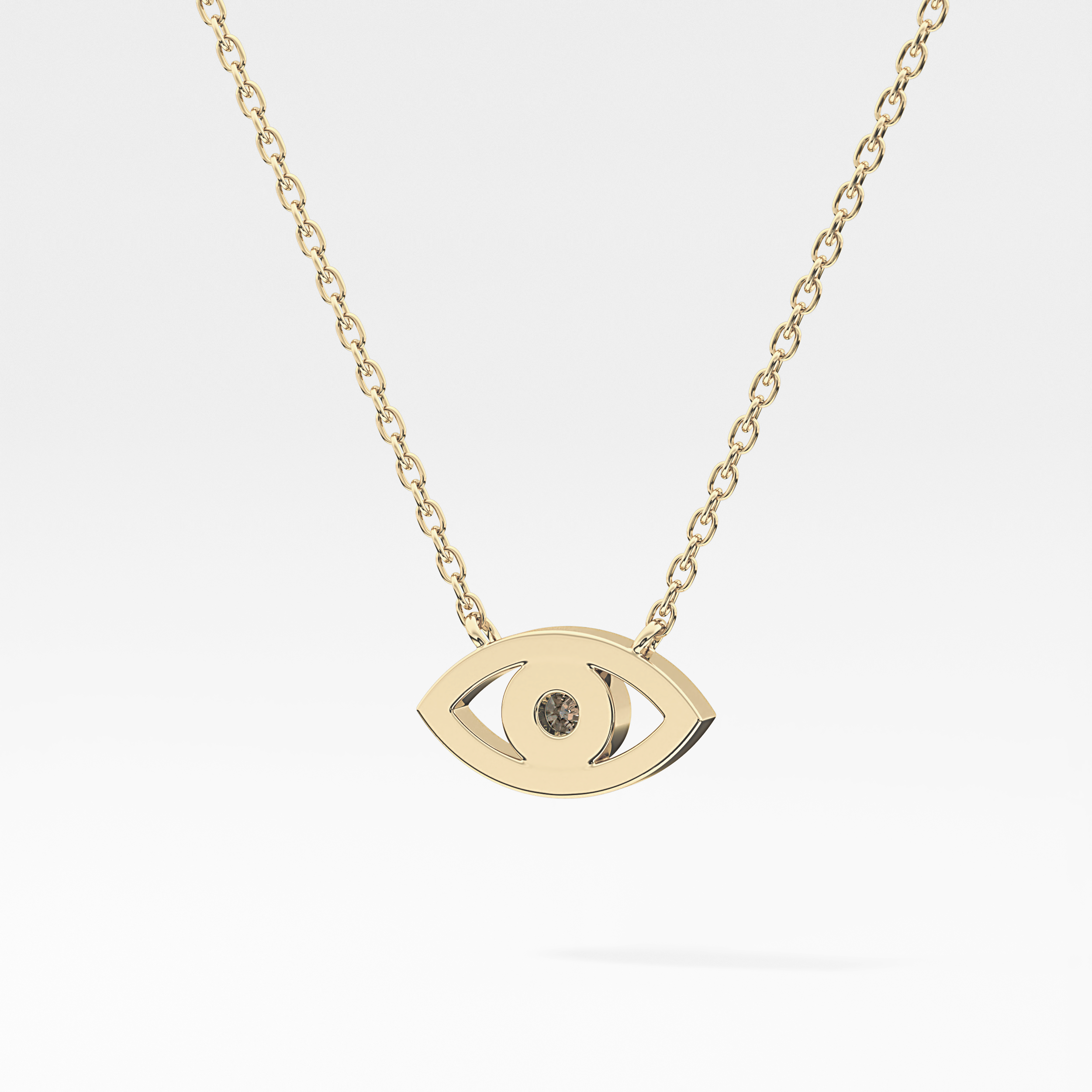 0.08 TCW Round Lab-Grown Diamond Evil Eye Charm Necklace 5