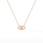 0.08 TCW Round Lab-Grown Diamond Evil Eye Charm Necklace 7