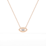 0.08 TCW Round Lab-Grown Diamond Evil Eye Charm Necklace 7