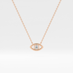 0.08 TCW Round Lab-Grown Diamond Evil Eye Charm Necklace 6