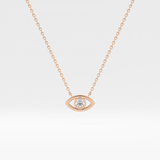 0.08 TCW Round Lab-Grown Diamond Evil Eye Charm Necklace 6