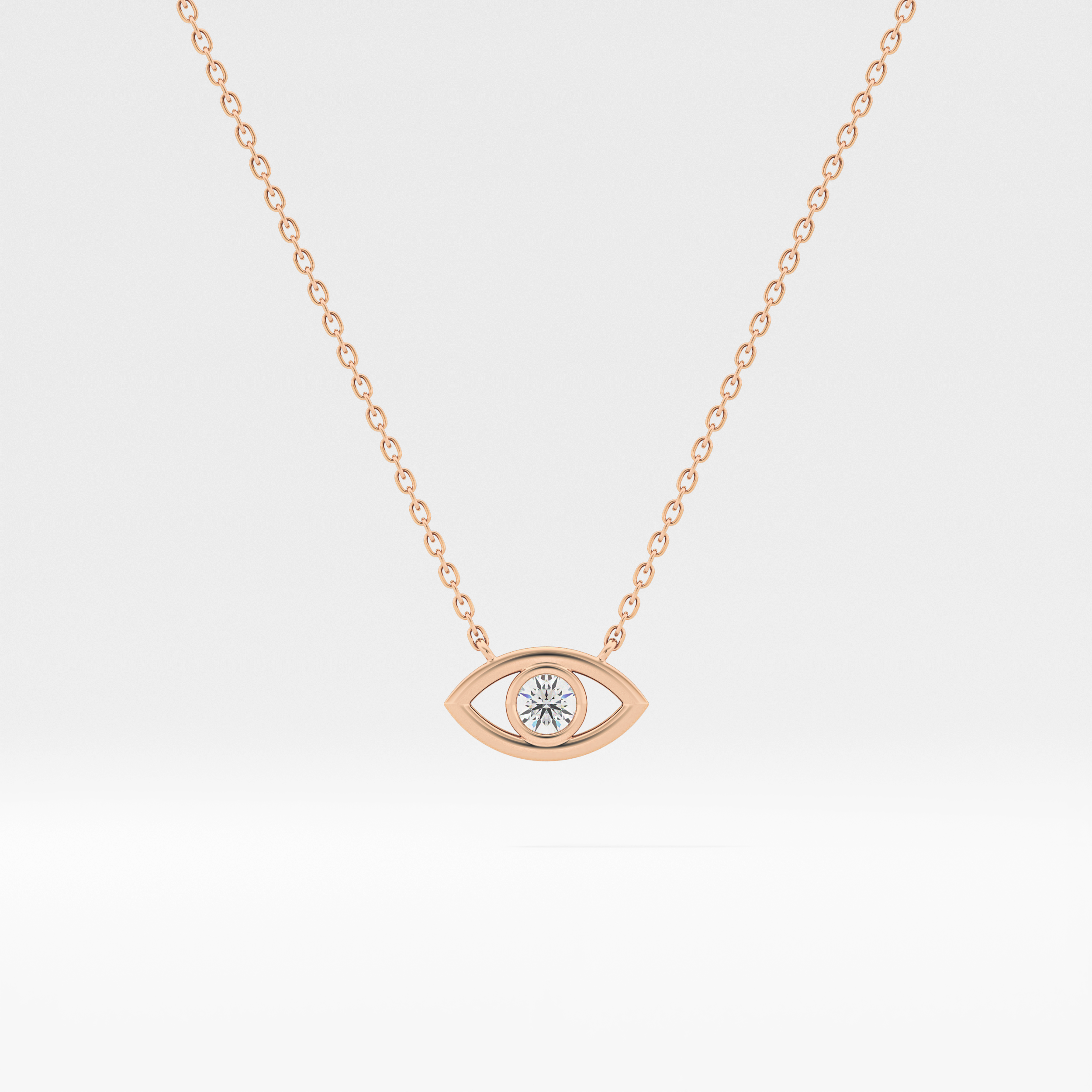 0.08 TCW Round Lab-Grown Diamond Evil Eye Charm Necklace 6