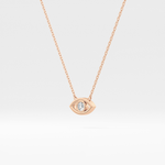0.08 TCW Round Lab-Grown Diamond Evil Eye Charm Necklace 8