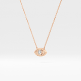 0.08 TCW Round Lab-Grown Diamond Evil Eye Charm Necklace 8