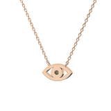 0.08 TCW Round Lab-Grown Diamond Evil Eye Charm Necklace 10