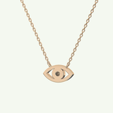 0.08 CT Round Lab-Grown Diamond Evil Eye Charm Necklace