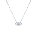 0.08 TCW Round Lab-Grown Diamond Evil Eye Charm Necklace 12