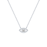 0.08 TCW Round Lab-Grown Diamond Evil Eye Charm Necklace 12