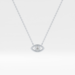 0.08 TCW Round Lab-Grown Diamond Evil Eye Charm Necklace 11