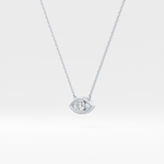 0.08 TCW Round Lab-Grown Diamond Evil Eye Charm Necklace 13