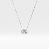 0.08 TCW Round Lab-Grown Diamond Evil Eye Charm Necklace 13