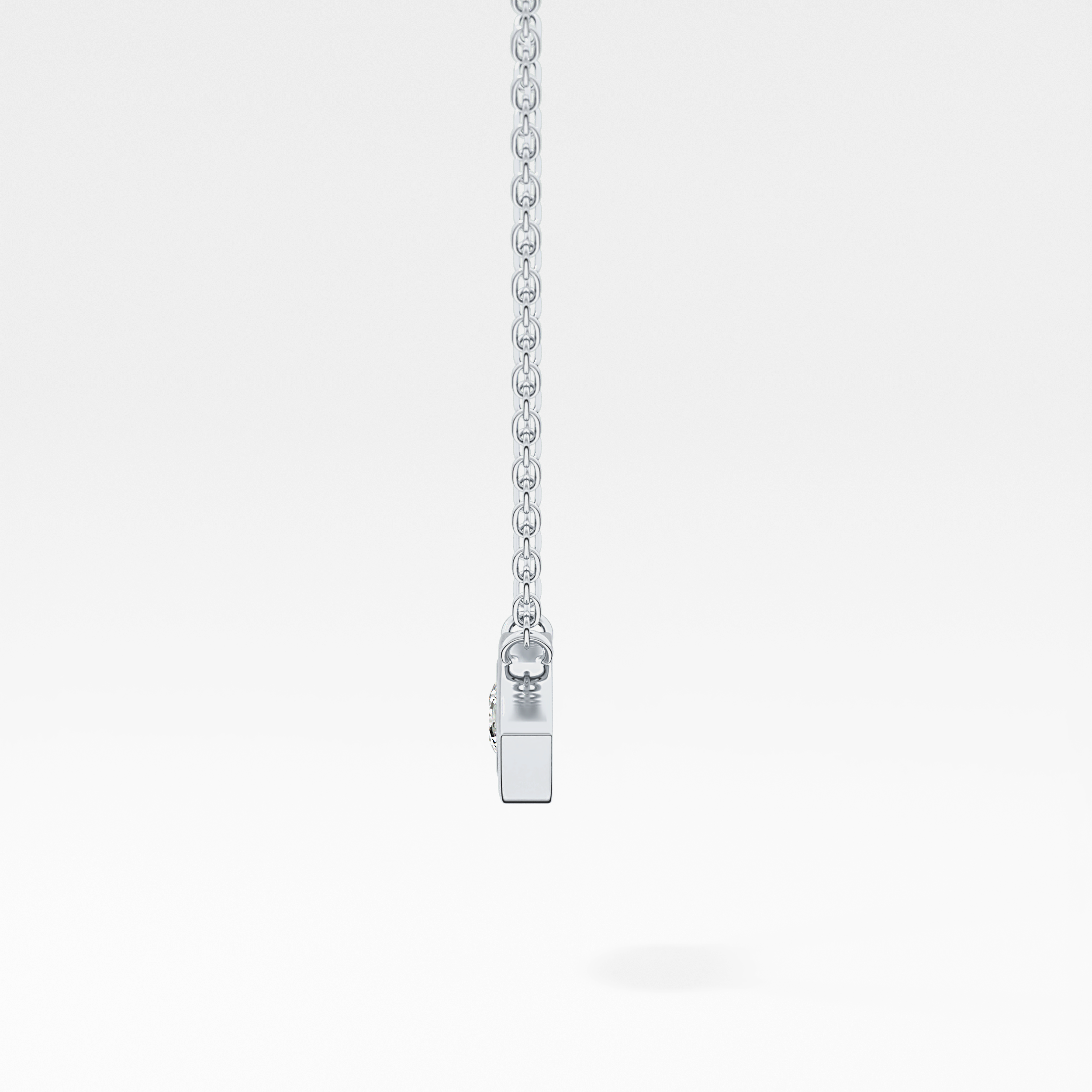 0.08 TCW Round Lab-Grown Diamond Evil Eye Charm Necklace 14