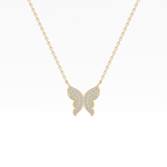 0.094 TCW Round Lab-Grown Diamond Butterfly Charm Necklace 1
