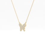 0.094 TCW Round Lab-Grown Diamond Butterfly Charm Necklace 2