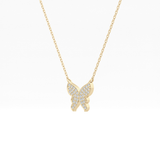 0.094 TCW Round Lab-Grown Diamond Butterfly Charm Necklace 2
